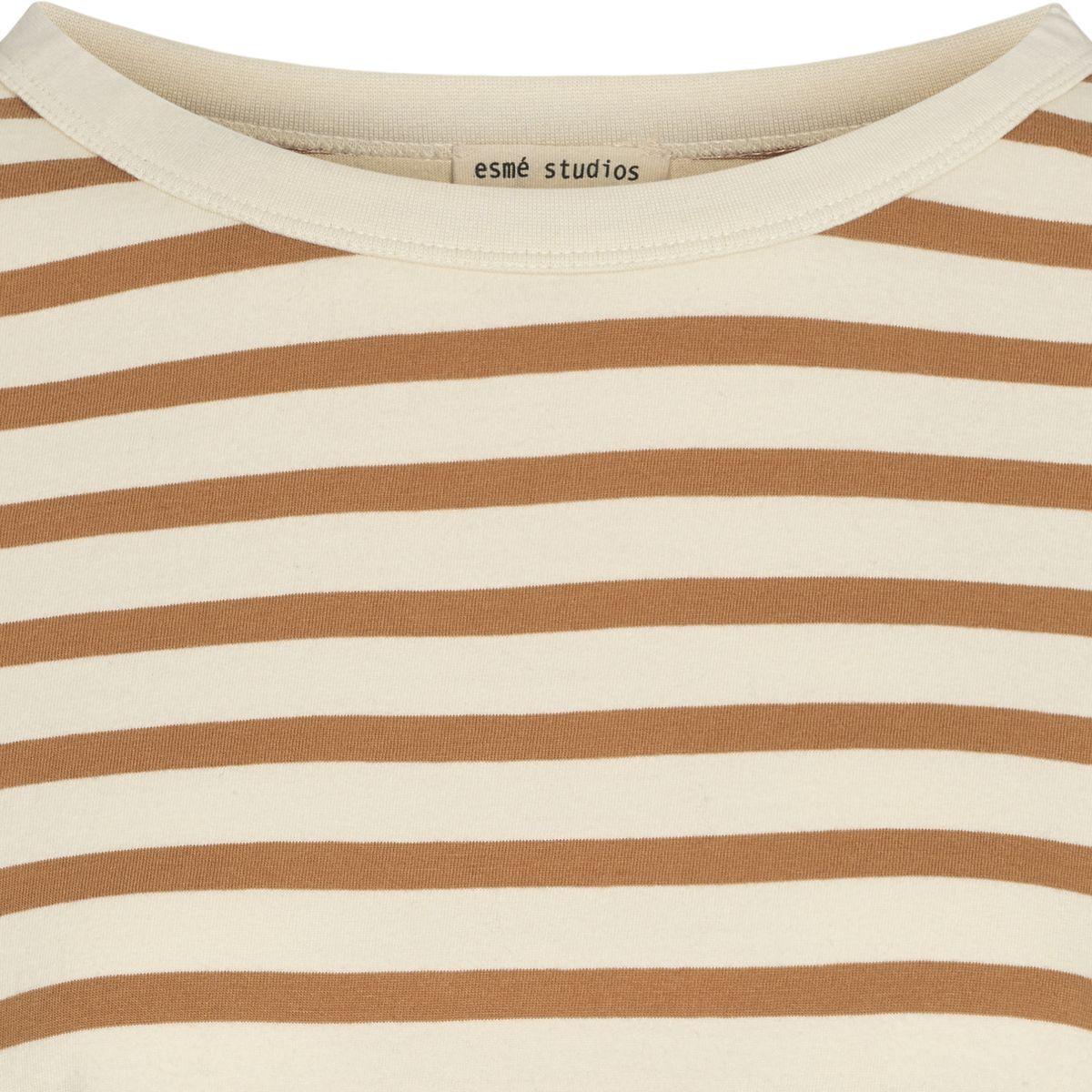 Esmé Signe Shirt LS Stripe Lion Damen T-Shirt caramel braun